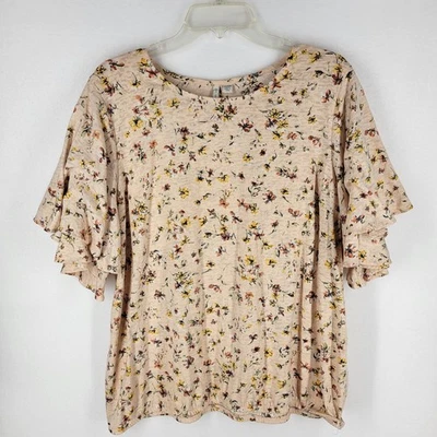 Cato оборкой рукав Ditsy цветочный Топ блузка женский Cottagecore размер 18/20 Вт - Изображение 1 из 4