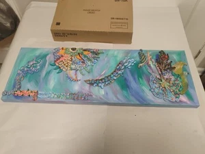 Obra de arte vibrante, mixta/tema náutico/31"×11"/tipo colgante de pared (... - Imagen 1 de 10