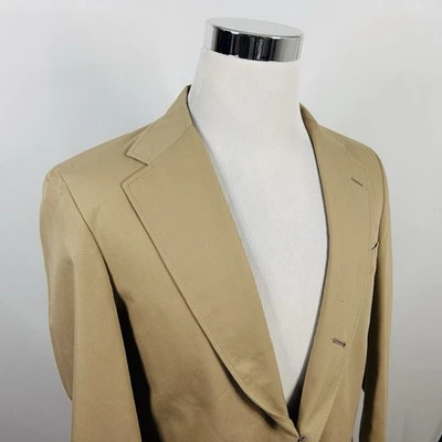 Jos A Bank 40R Vintage Sport Coat 100% Cotton Beige Three Button Vented - Image 1 of 4