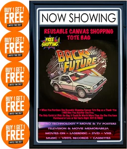 Back to the Future Reusable Canvas Shopping Tote Bag Buy One Get, One FREE!!! - Picture 1 of 4