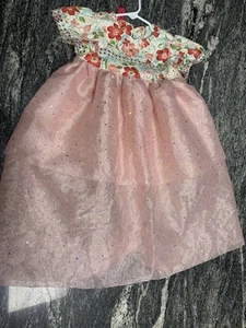 Gorgeous Sparkly Floral Princess Dress Up For Girls Size 4-6 Handmade Adjusts Pi - Picture 1 of 23