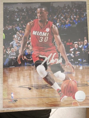 NBA Miami Heat Норрис Коул #30 фотография с автографом 8x10 подписанная фотография Dribble - Изображение 1 из 2