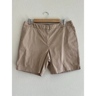Talbots Khakis Cotton Shorts Women’s Size 12 Pockets Neutral Everyday Comfort - Image 1 of 4