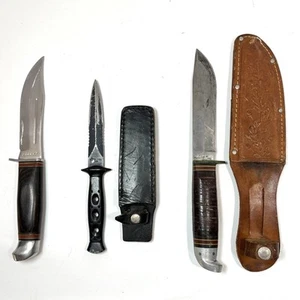 Lote de cuchillos de hoja fija de caza de colección (3) Sharp Frost Western con 2 fundas - Variedad - Imagen 1 de 12