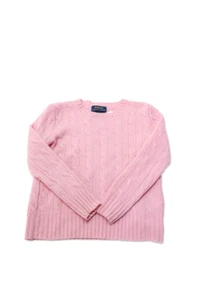 Polo Ralph Lauren Womens Cashmere Cable Knit Sweater Pink Size 4/5 - Picture 1 of 4