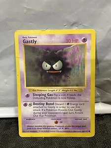 Pokemon Karte Gastly 1. Edition Base Set (Schattenlos) 50/102 Common - Bild 1 von 11