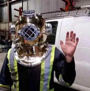 Casco de buceo de latón antiguo tamaño completo de la Marina de los Estados Unidos Mark V regalo de buceo en alta mar - Imagen 1 de 5