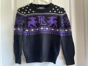Polo Ralph Lauren Boy's Reindeer Nordic Logo Sweater Size 8 NEW - Picture 1 of 5