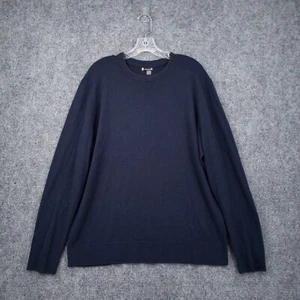 SmartWool Sweater Mens L Large Navy Blue Sparwood Crew Neck Merino Blend Knit - Picture 1 of 13