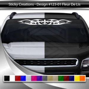 123-01 FLEUR DE LIS Decal Sticker Windshield Window Vinyl Banner Fleur De Lys - Foto 1 di 4