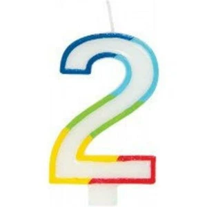 Rainbow Number 2 Birthday Cake Candle Toppers Age Candles Birthday Party Decor - Picture 1 of 3