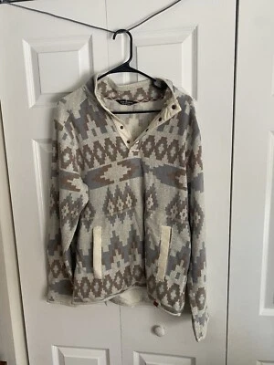 Alpine Design  Mens Geometric Sweatshirt Sz S 1/4 Snap Fleece Outdoor Hiking - Image 1 of 3