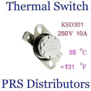 Interruptor de temperatura termostato KSD301 10A 250V 55°C 131°F interruptor de control térmico - Imagen 1 de 3