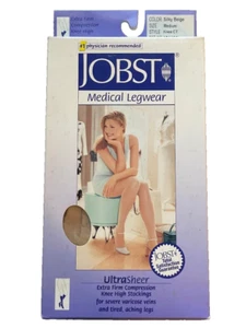 Jobst Ultrasheer 30-40 Medium Knee High Compression Stockings Silky Beige 121466 - Picture 1 of 2