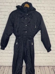 Damen Schnee Ski Overall Schneeanzug Jeunesse Gr. 6 schwarz Kunstfellkragen - Bild 1 von 10