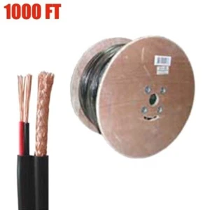 1000FT Siamese Cable RG59 Video 20AWG 18/2 Power CCTV Security Camera Bulk Wire - Picture 1 of 1