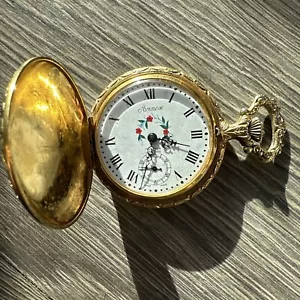 Vintage Arnex 17 Jewel Incabloc Swiss Pocket Watch Gold Plated Hunting Moves - Picture 1 of 5