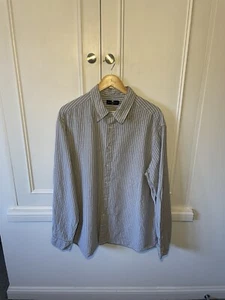 Blue Harbour Shirt Grey White Stripe Long Sleeve Size XL Casual - Picture 1 of 10