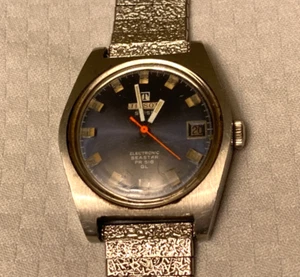 Tissot Seastar PR 516 GL Mens Swiss Watch Silver Black Electronic Vtg 1960s 60s - Picture 1 of 12