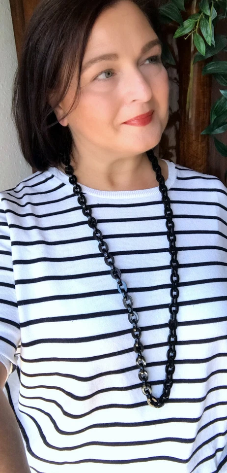 camilieri Horn Büffelhorn Halskette Kette natur schwarz Hornkette NEU - Bild 1 von 4