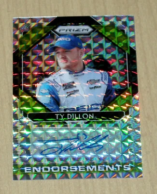 2020 Panini Prizm Racing Ty Dillon autograph auto Endorsements GREEN prizm 20/60 - Image 1 of 2