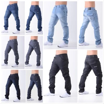 ✅Mens Jeans Crosshatch✅Regular Fit✅Grey✅Blue✅Black Sizes 28"-48" Straight Leg - Image 1 of 4