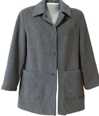 Pre Owned Calvin Klein Women's  Angora Wool Long Coat Gray Color Size 4 - Image 1 of 4