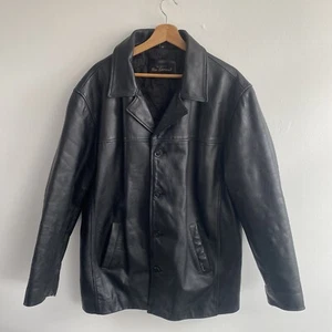 Ben Sherman Leather Jacket Men’s Medium Black Button Up Mod Scooter Casuals - Picture 1 of 17