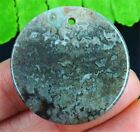 Q08273 30x4mm Natural Mexico Crazy Lace Agate Round Pendant Bead