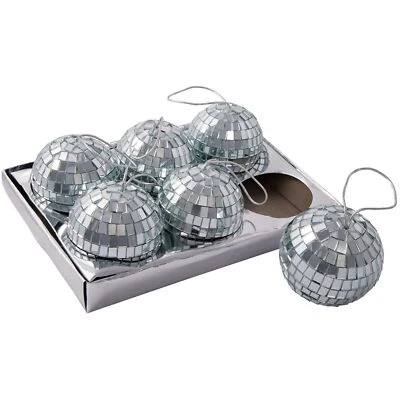 Kurt Adler Mirrored Disco Ball Glass Ornaments, 6-Piece Box Set, 3” Ornaments - Image 1 of 4