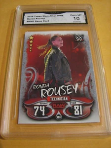 RONDA ROWDY ROUSEY WWE 2018 TOPPS WWE SLAM ATTACK GAME CARD # NNO GRADED 10 - Picture 1 of 2