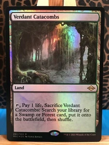 MTG - Grüne Katakomben. Modern Horizons 2. Foil Rare Black & Green Fetch Land. - Bild 1 von 2