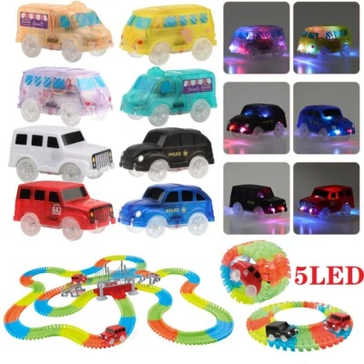 Magic- Tracks 5 LED Light Up Rennwagen Glühen im Dunkeln Amazing Racetrack Truck - Bild 1 von 4