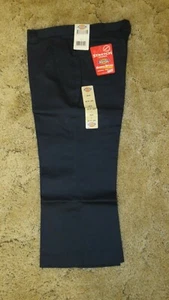 DICKIES Girls Junior Navy Uniform Capri Sz 11 Boot Cut Waist 32" x Inseam 21.5" - Picture 1 of 11