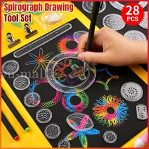 28Pcs Spirograph Design Set Drawing Kids Art Craft Brought interlocking elegant - Picture 1 of 21