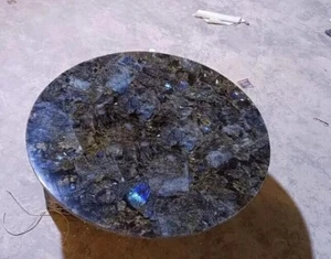Tavolo artigianale in pietra di labradorite - Splendido mobile in pietra preziosa iridescente arte - Foto 1 di 6