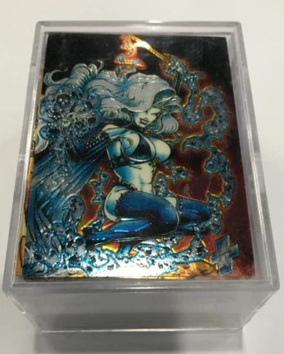 1994 COMICS LADY DEATH CHROMIUM S1 TRADING CARD COMPLETE 100-BASE CARD SET - Image 1 of 4