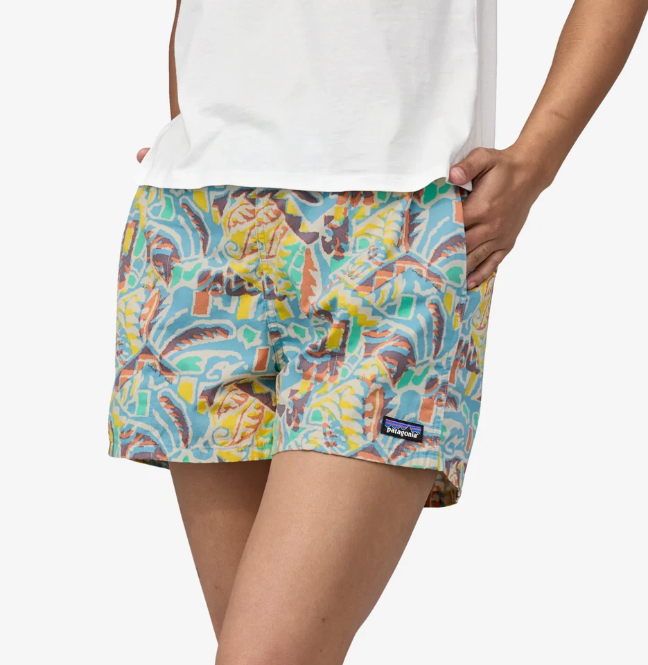 Patagonia Funhoggers Thriving Planet Multicolor Drawstring 4" Short Womens S