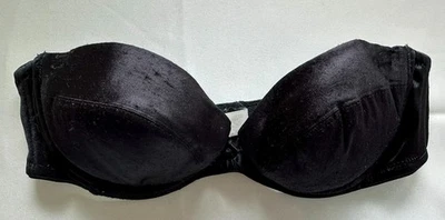 Vintage WONDERBRA Strapless Black Satin Bra Size 34A Underwire padded - Image 1 of 4