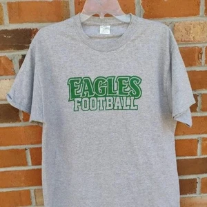 NEW L Adult's Eagles Football T-Shirt Green & Gray Short Sleeve Shirt Sports Top - Picture 1 of 4