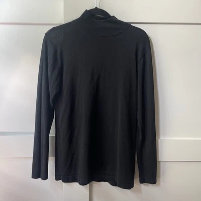 Lord & Taylor шелк черный длинным рукавом насмешливый шеи размер M - Изображение 1 из 3