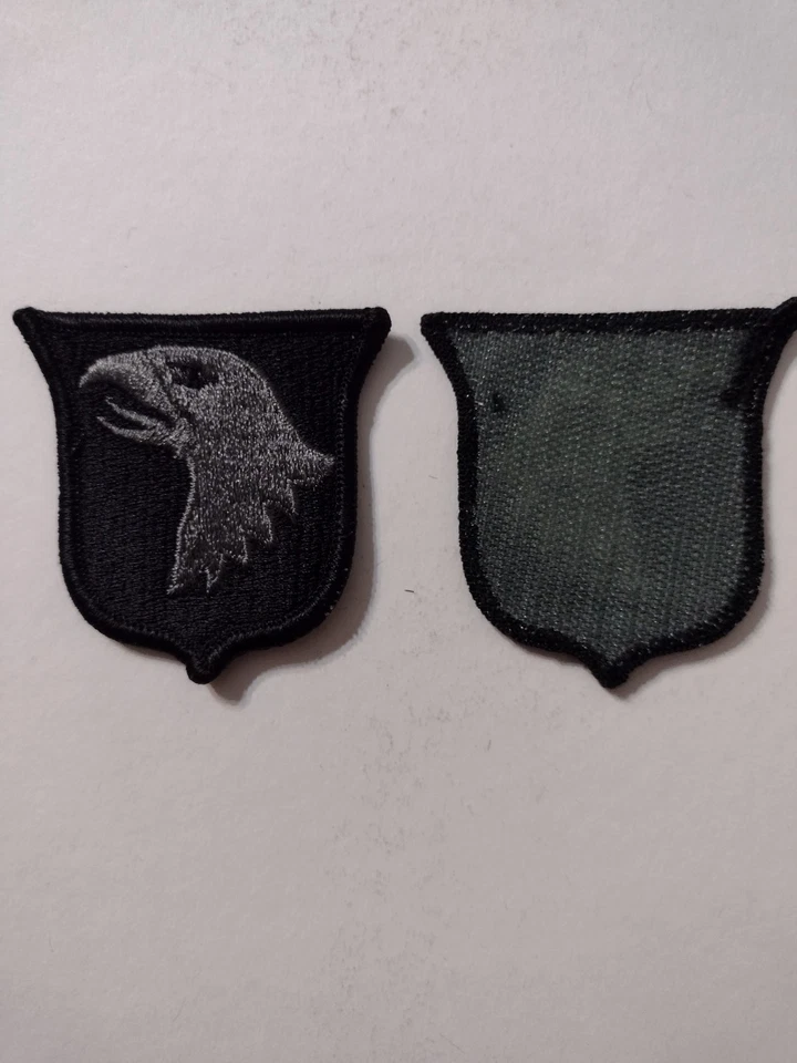 101st AIRBORNE ACU PATCH (GRAY ON BLACK) WITH HOOK & LOOP :KY25-20 - Image 1 of 1