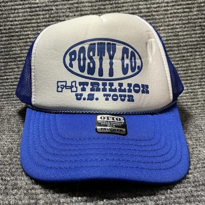 Gorra Post Malone Posty Co F-1 Trillion U.S. Tour Snap Back azul blanco camionero Foto 1 de 4