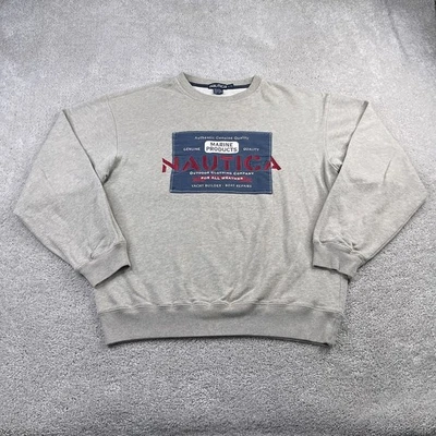 VINTAGE Nautica Sweatshirt Mens Large Grey Marine Yacht Nautical Crewneck Y2K - Image 1 of 4