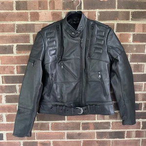 Harley Davidson Black Leather Motorcycle Jacket Women’s Size Medium - Picture 1 of 12