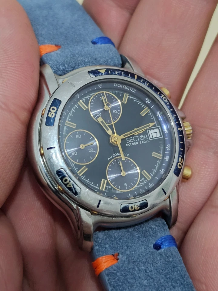 VALJOUX 7750 SECTOR GOLDEN EALGE 1500 CRONÓGRAFO AUTOMÁTICO BUZO HECHO EN SUIZA Foto 1 de 4