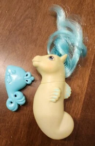 Vtg 1984 My Little Pony G1 Baby Sea Pony Sea Shimmer & brush seahorse green blue - Picture 1 of 6