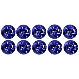 2.32 ct (10 pcs) Premium Round Cut (4 x 4 mm) Purplish Blue Tanzanite Gemstone - Picture 1 of 1