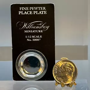 Plato de lugar de peltre fino miniatura Williamsburg #50007 miniatura para casa de muñecas 1:12 - Imagen 1 de 7
