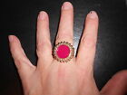 Paparazzi Stretchband Ring (New) Round Gold W/Wine Colored Center